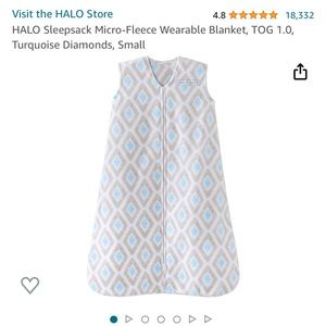 Halo Microfleece Wearable Blanket (Sleepsack), Size Small (birth-6 months), EUC